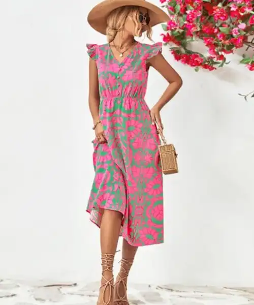 00f913ec-4655-4163-bf05-21a7b171a0c6-Min-5.jpg Printed V-Neck Cap Sleeve Dress