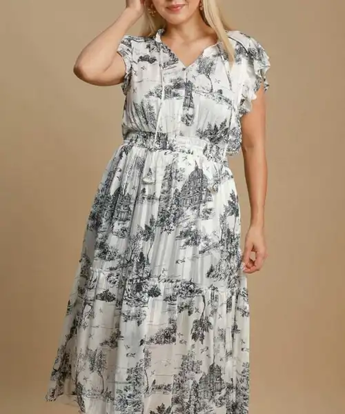 709481de-754f-408e-a6b7-2a625628da2d-Max.jpg Umgee Full Size Two Tone Landscape Print Midi Dress Plus Size