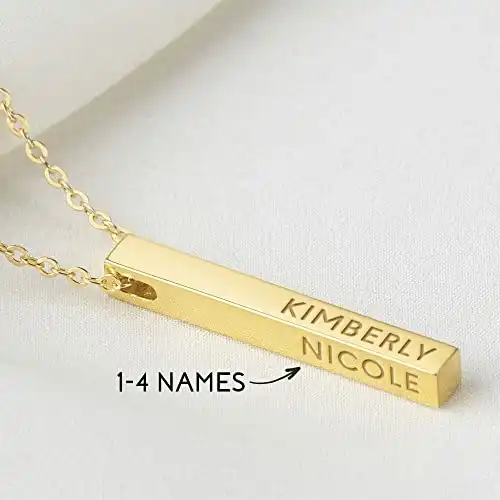 71WQtuW9TuL._SY500_.jpg Personalized Mother Necklace, 4 Side Bar Necklace, Kids Names Necklace
