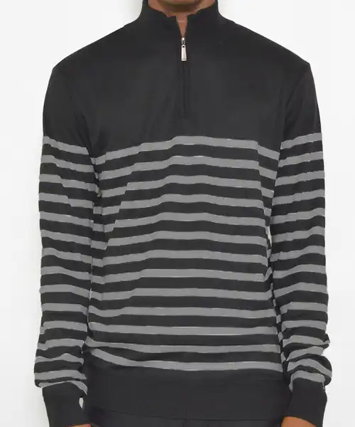NR2007-BLK-GREYF-2.jpg Quarter Zip Up Sweater