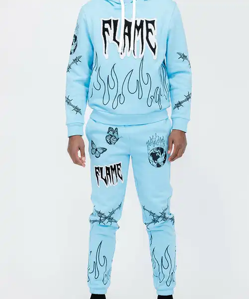 Chenille Flame Sweat Suit