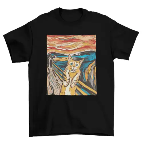 VX242441UNGT1B.png The Scream parody cat t-shirt