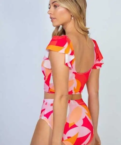 White Birch Full Size Floral Two Piece Swim Set