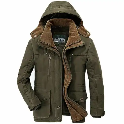 ag1-7.jpg Mens Hooded Winter Parka Coat with Inner Fleece