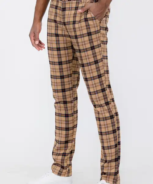 data-181.jpg Plaid Slim Fit Trouser Pants