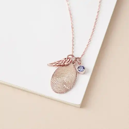 data-40.jpg Fingerprint Necklace, Fingerprint Jewelry With Birthstone