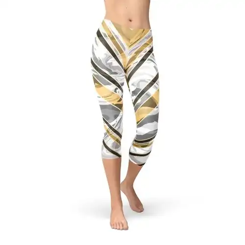 white marble w/ black gold lines capri leggings white marble w/ black gold lines capri leggings