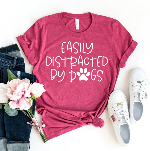 easily distracted by dogs t shirt easily distracted by dogs t shirt